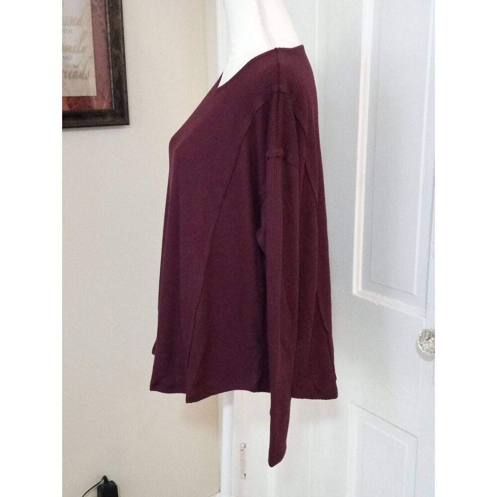 Women’s Crew-Neck Long Sleeve Top, KNOX ROSE (Size S / 4-6) "DARK PURPLE" ~ NEW - Picture 7 of 9